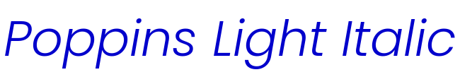 Poppins Light Italic 字体